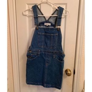 American apparel dark wash denim overall pinafore